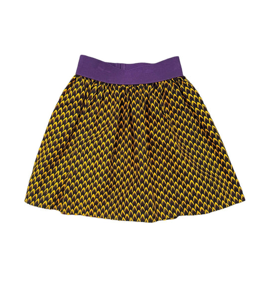 Gold Elastic Waist Mini Skirt
