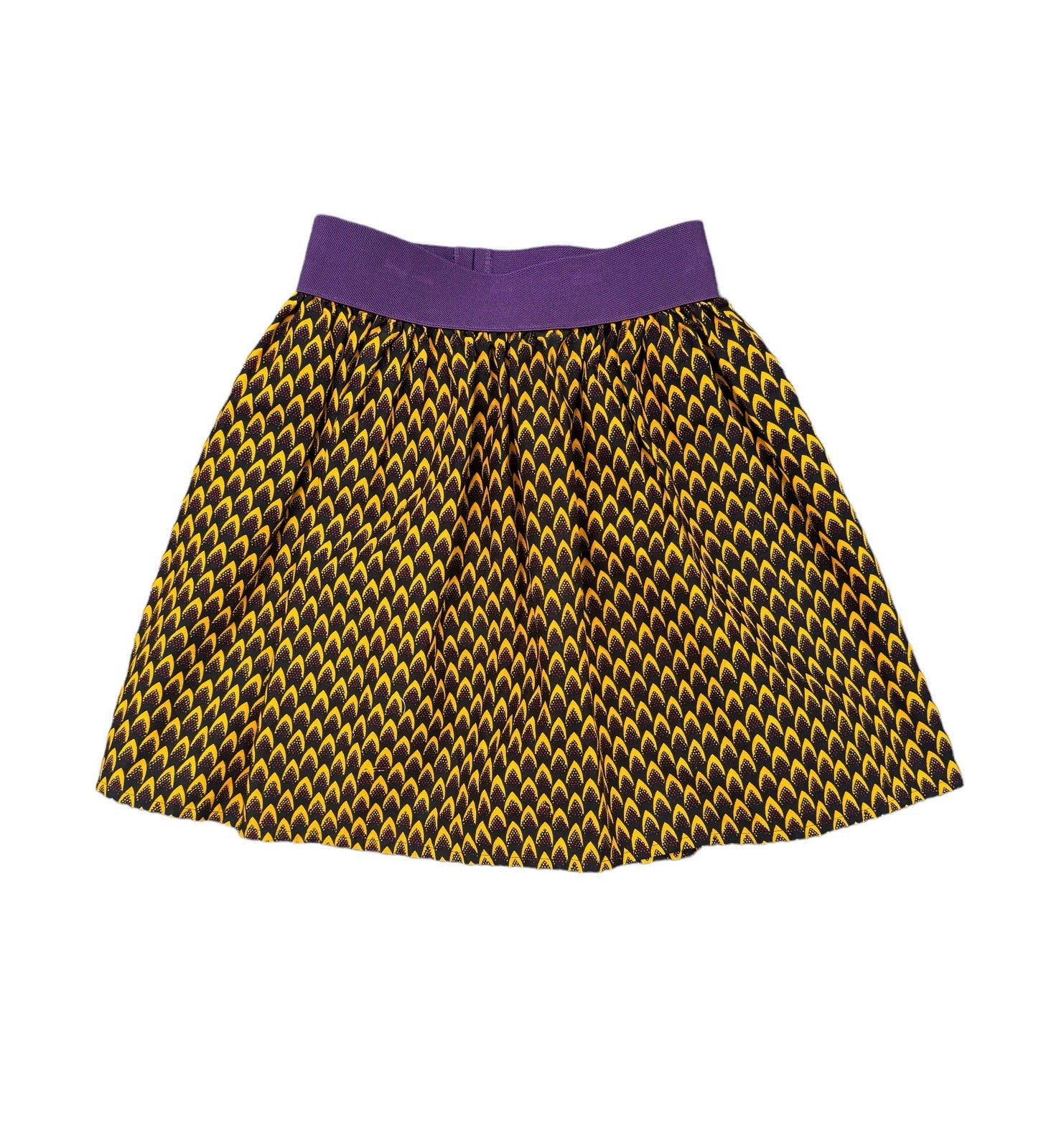 Gold Elastic Waist Mini Skirt
