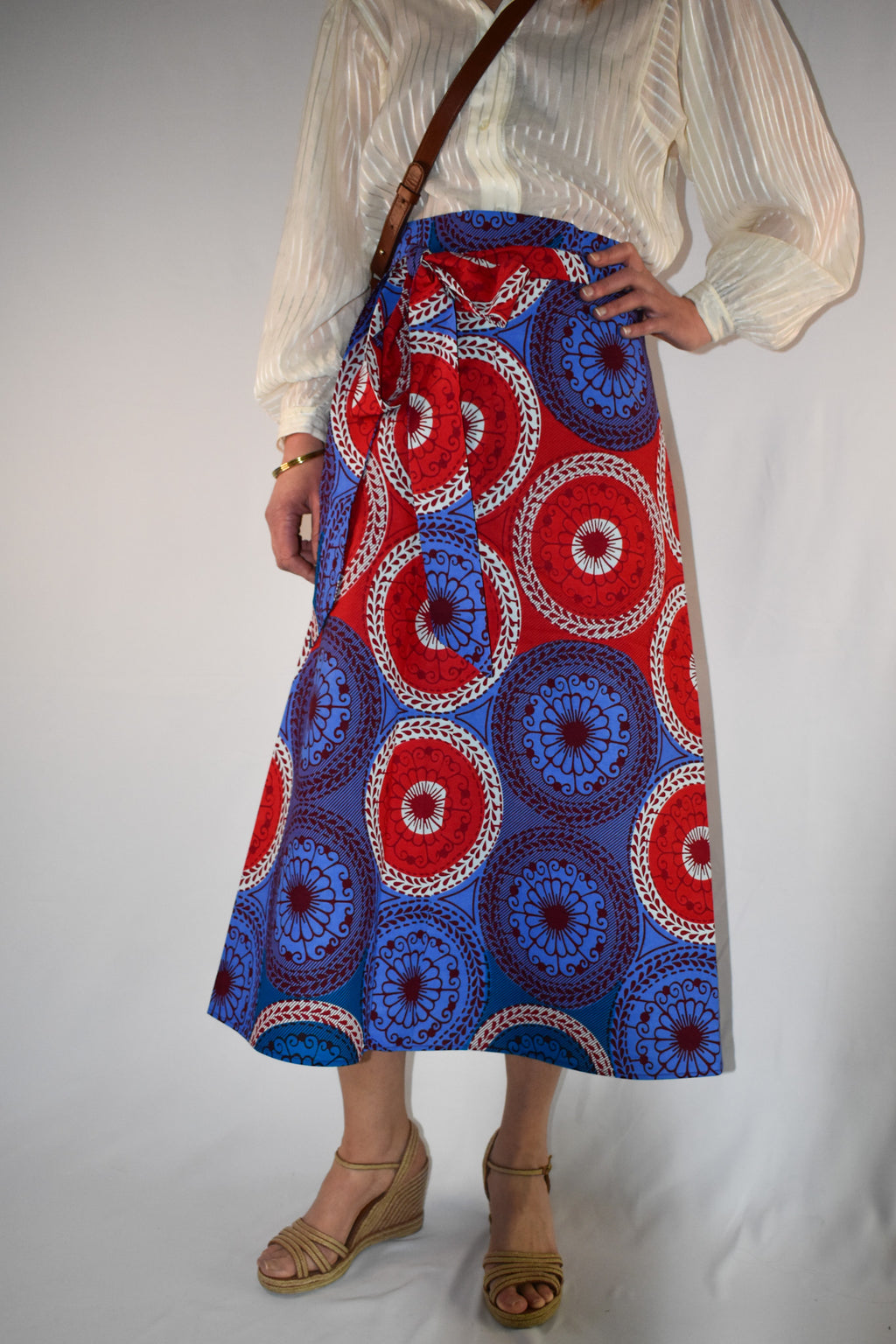 Lilac & Raspberry Long Wrap Skirt