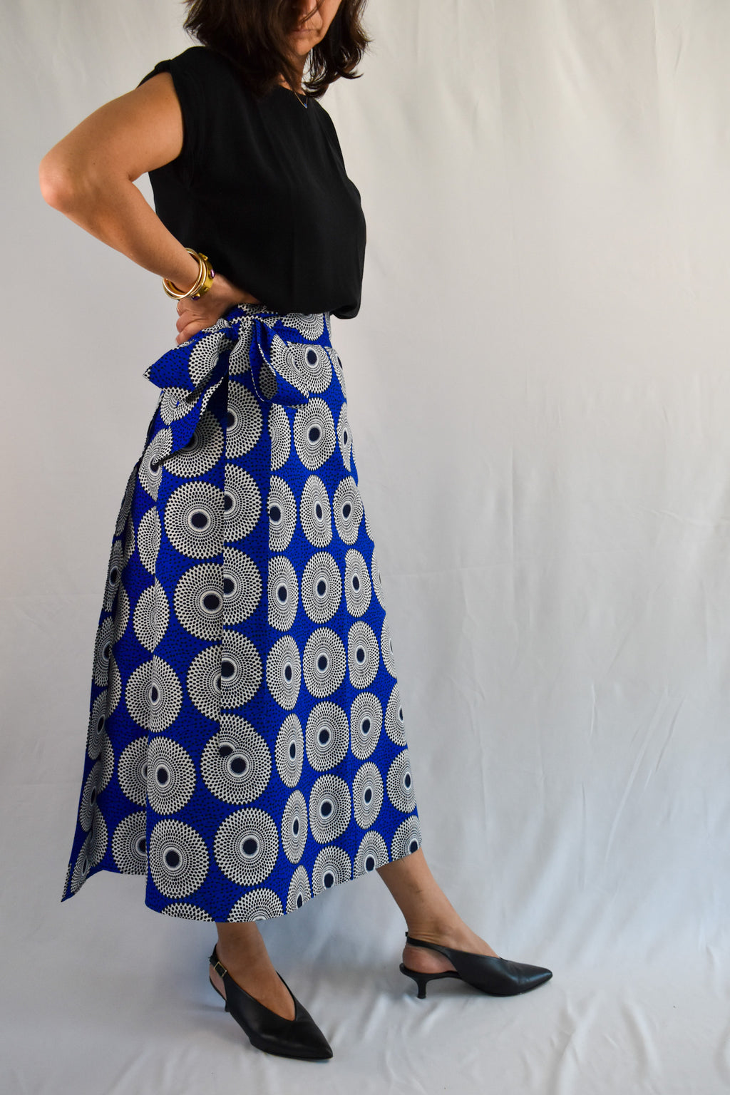 Bright Blue Long Wrap Skirt