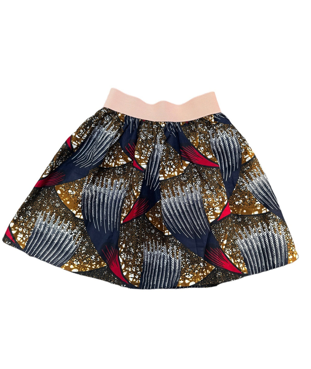 Waves Elastic Waist Mini Skirt
