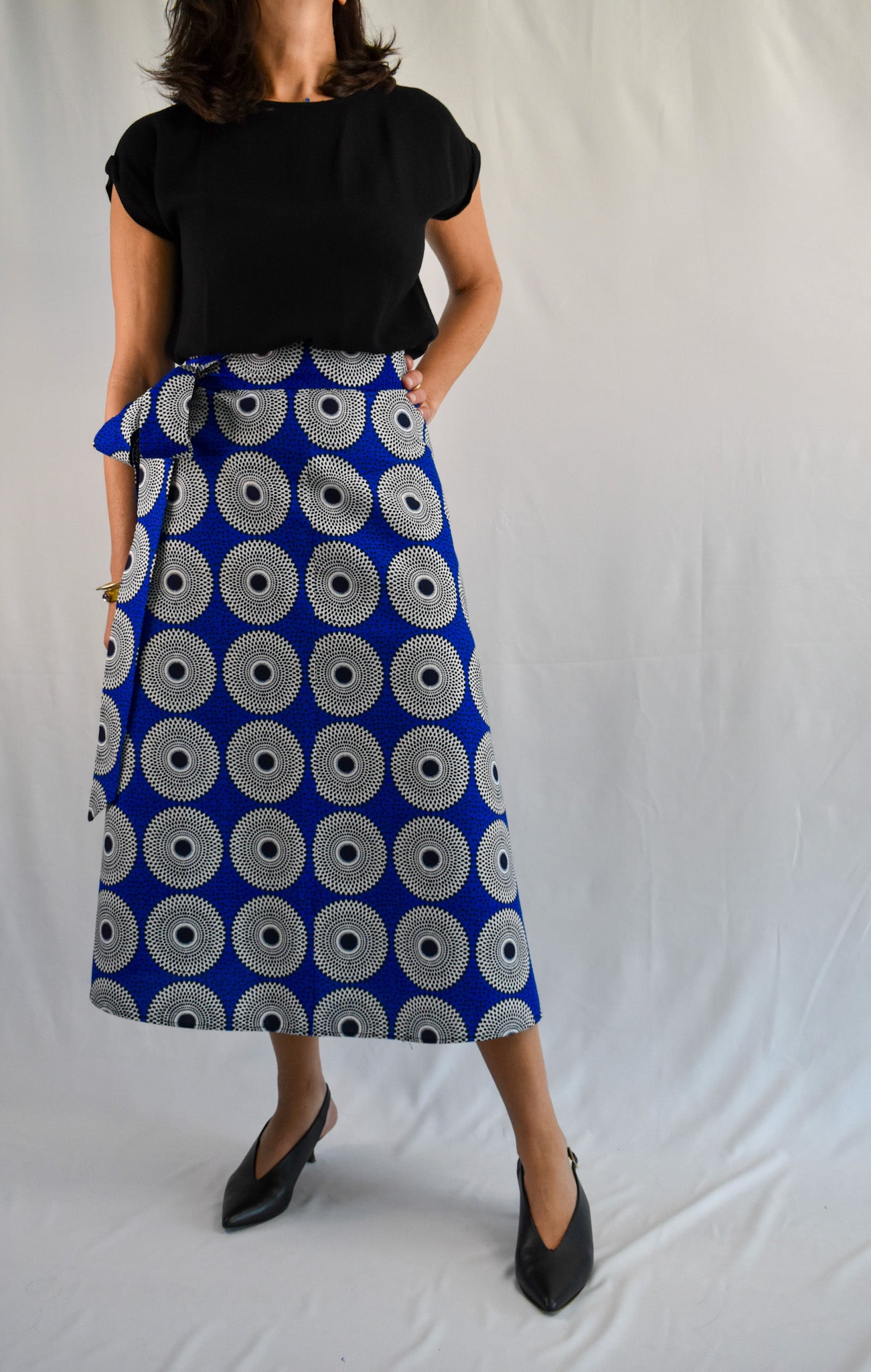 Bright Blue Long Wrap Skirt