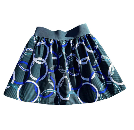 Blue Nautic Mini Skirt African Print Handmade