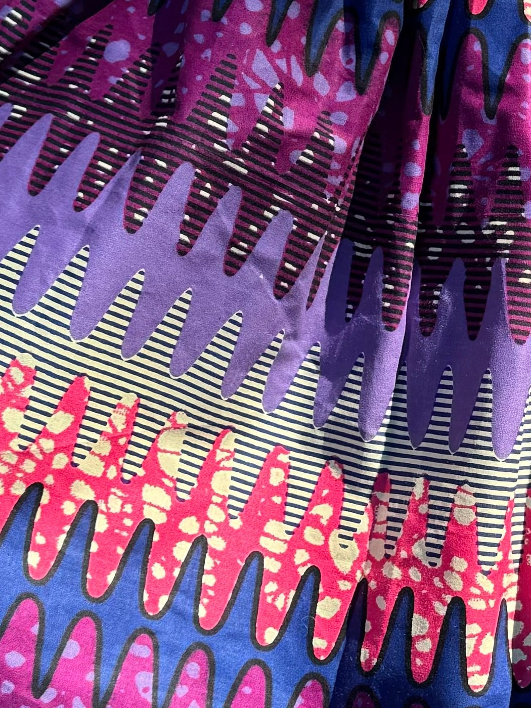 Sound Waves Purple Elastic Waist Mini Skirt