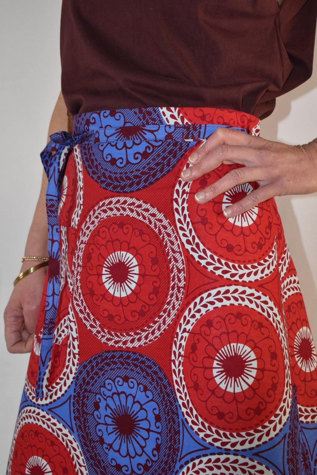 Aline Handmade Lilac & Raspberry Midi Wrap Skirt onsēm