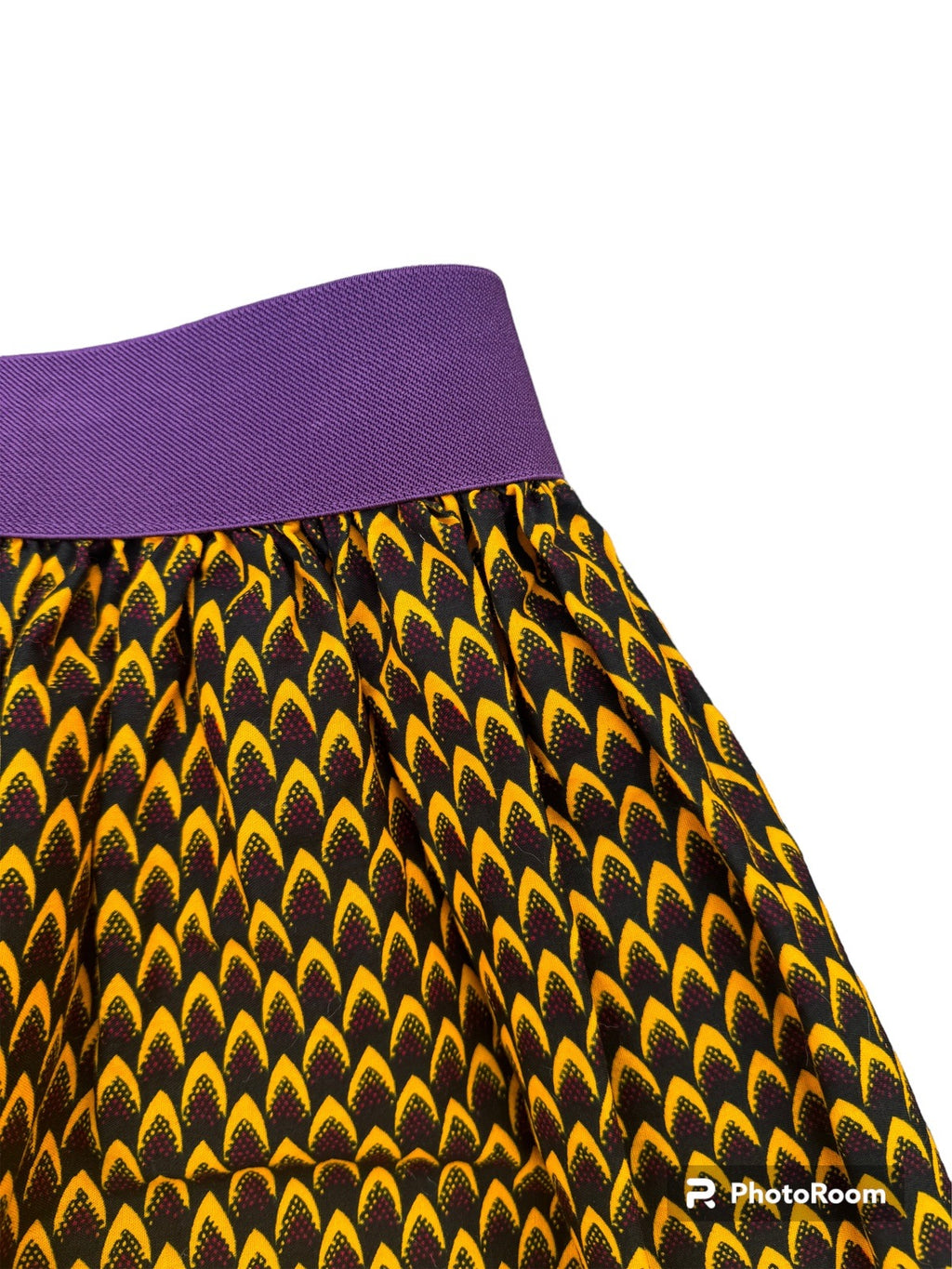 Gold Elastic Waist Mini Skirt