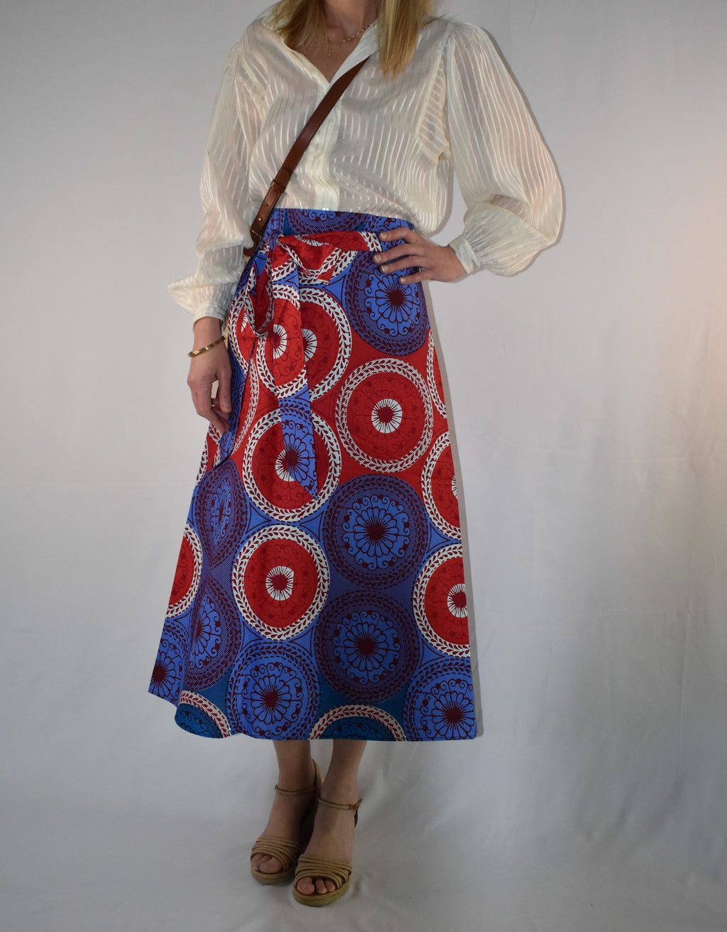 Lilac & Raspberry Long Wrap Skirt