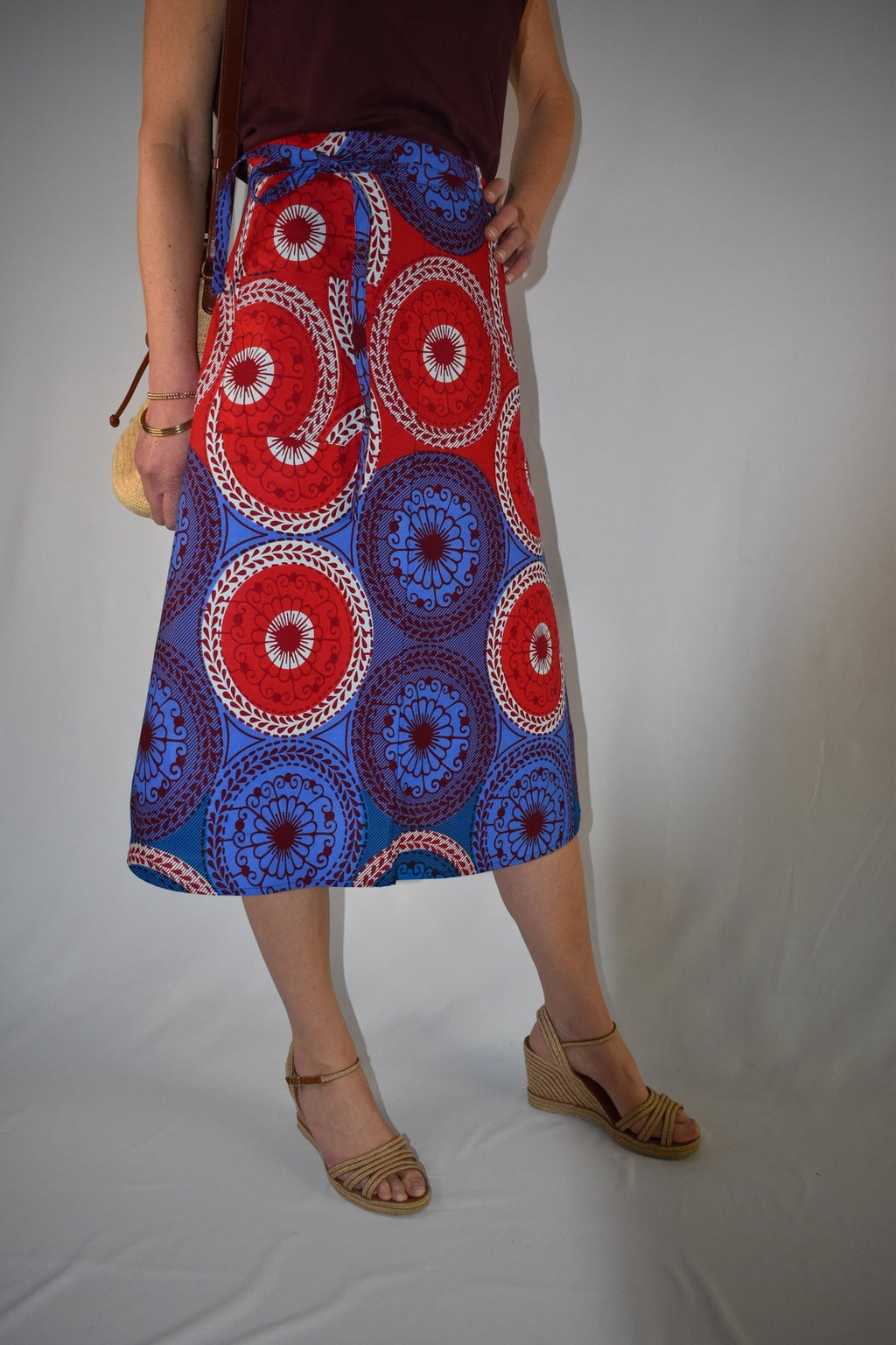 Aline Handmade Lilac & Raspberry Midi Wrap Skirt onsēm