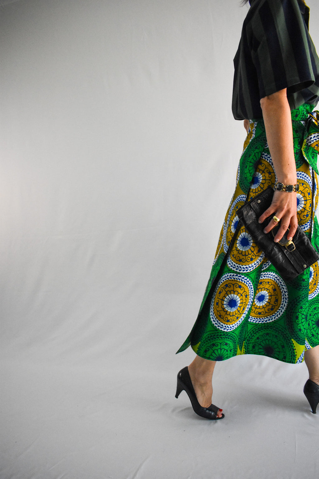 Bright Green Long Wrap Skirt