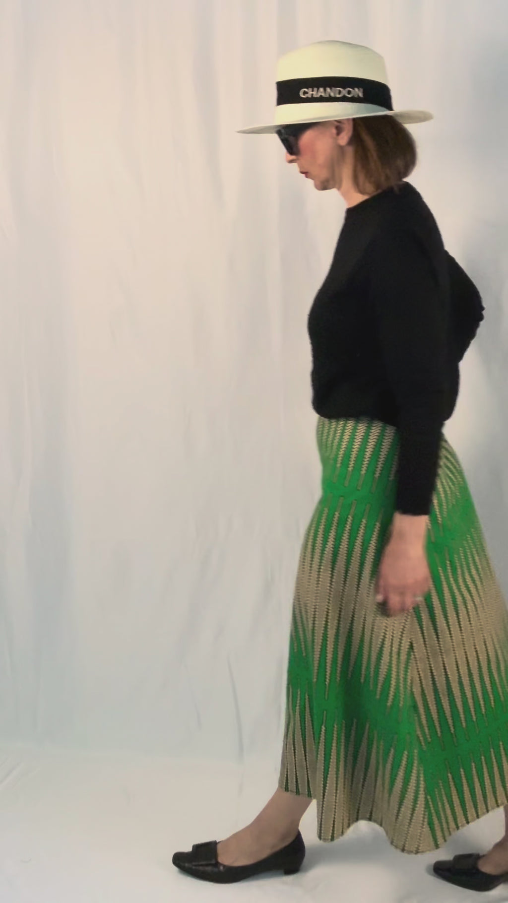 Green Cadence Long Wrap Skirt