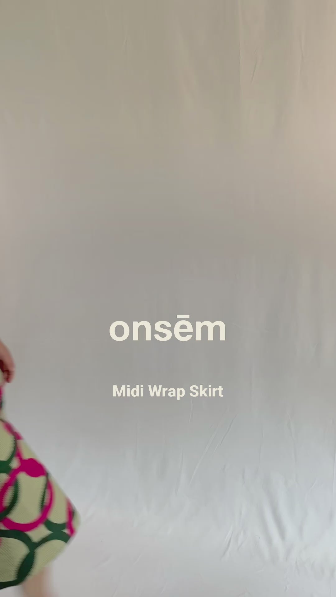 Green & Pink Circles Midi Wrap Skirt