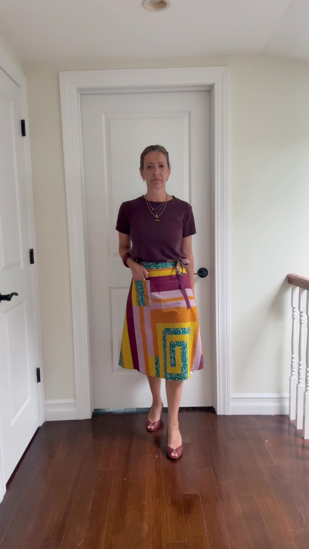 Savannah Wave Midi Wrap Skirt