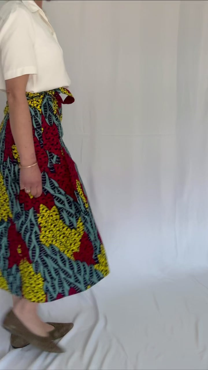 Lush Leaf Long Wrap Skirt