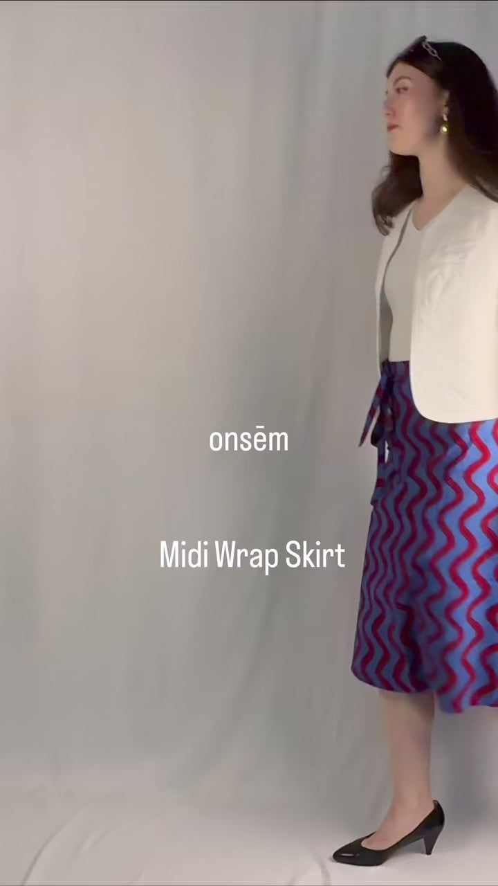 onsem Midi Wrap Electric Blue Skirt