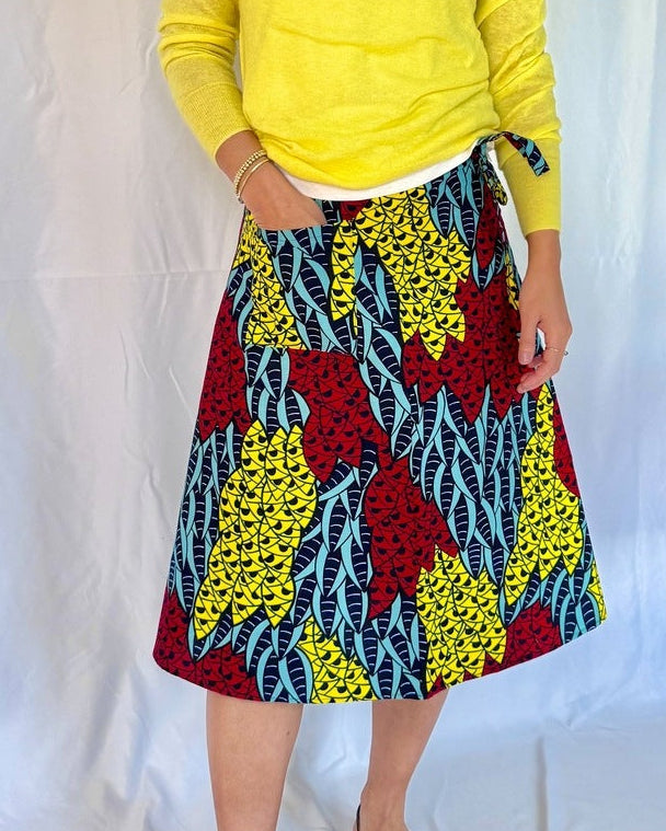 Lush Leaf Midi Wrap Skirt
